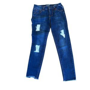 Cat & Jack Girls' Distressed Jeggings Blue Size 12 Casual Jeans